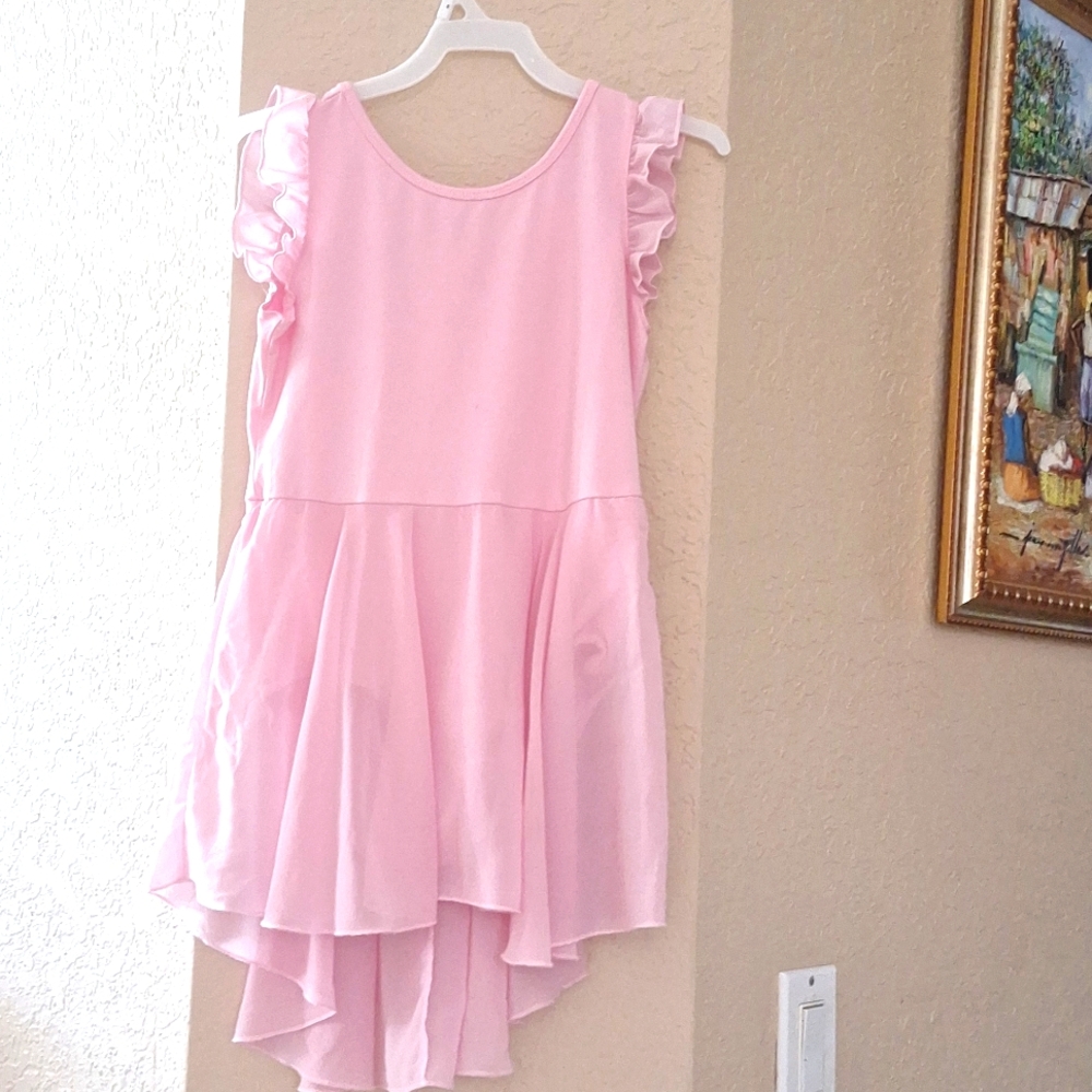 A ballet leotard with Built in sheer skirt